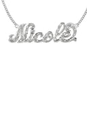 Ladies Diamond Cut with Diamonds Name Plate Necklace | Appx. 11.1 Grams