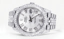 Diamond Iced Out Rolex Datejust 41 | 25 Carats Of Diamonds | Custom Silver Diamond Dial | Two Row | Jubilee Band