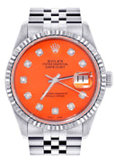 Mens Rolex Datejust Watch 16200  | 36Mm | Orange Dial | Jubilee Band