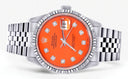 Mens Rolex Datejust Watch 16200  | 36Mm | Orange Dial | Jubilee Band