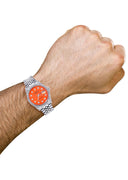 Mens Rolex Datejust Watch 16200  | 36Mm | Orange Dial | Jubilee Band