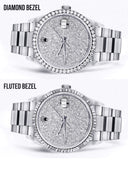 Diamond Mens Rolex Datejust Watch 16200  | 36MM | Fully Iced Out Diamond Dial | Oyster Band