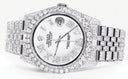 Iced Out Rolex Datejust 36 MM | Stainless Steel | 16.5 Carats of Diamonds | White Roman Diamond Dial | Jubilee Band | Model 116200