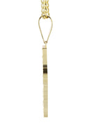 10K Yellow Gold Cuban Chain & Nugget Cross Pendant | Appx. 14.3 Grams