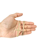 10K Yellow Gold Cuban Chain & Nugget Cross Pendant | Appx. 13.7 Grams