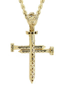 10K Yellow Gold Rope Chain & Cz Cross Pendant | Appx. 14.4 Grams