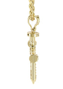 10K Yellow Gold Rope Chain & Cz Cross Pendant | Appx. 14.4 Grams
