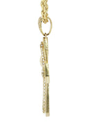 10K Yellow Gold Rope Chain & Cz Cross Pendant | Appx. 14.9 Grams