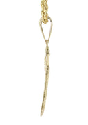 10K Yellow Gold Rope Chain & Nugget Cross Pendant | Appx. 13.7 Grams