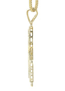 10K Yellow Gold Franco Chain & Cz Melting Ankh Pendant | Appx. 15.7 Grams