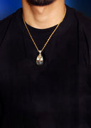 Mens Gold Plated Rope Chain & Pharaoh Pendant | Appx. 16 Grams