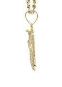 10K Yellow Gold Chain & Cz Pharaoh Pendant | Appx. 15.6 Grams