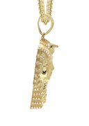 10K Yellow Gold Chain & Cz Pharaoh Pendant | Appx. 17.5 Grams