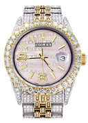 Iced Out Rolex Datejust 36 MM | Two Tone | 10 Carats of Diamonds | Pink Diamond Dial
