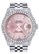 Womens Rolex Datejust Watch 16200 | 36Mm | Rose Dial | Two Row 4.25 Carat Bezel | Jubilee Band