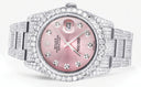 Iced Out Rolex Datejust 36 MM | Stainless Steel | 16.5 Carats of Diamonds | Pink Diamond Dial | Oyster Band | Model 116200