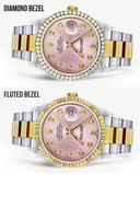 Gold Rolex Datejust  Watch 16233 for Men | 36Mm | Pink Dial | Oyster Band