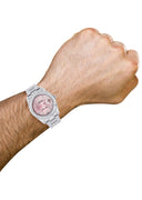Iced Out Rolex Datejust 36 MM | Stainless Steel | 16.5 Carats of Diamonds | Pink Diamond Dial | Oyster Band | Model 116200