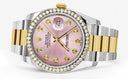 New Style | Diamond Gold Rolex Watch For Men | 36Mm | Pink Dial | Oyster Band