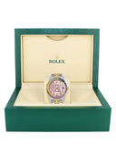 Diamond Gold Rolex Watch For Men 16233 | 36Mm | Rainbow Sapphire Bezel | Pink Dial | Jubilee Band