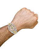 New Style | Diamond Gold Rolex Watch For Men | 36MM | Pink Arabic Diamond Dial | Oyster Band