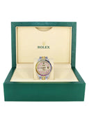 Diamond Gold Rolex Watch For Men 16233 | 36Mm | Rainbow Sapphire Bezel | Iced Out Pink Arabic Numeral Dial | Jubilee Band