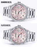 Diamond Mens Rolex Datejust Watch 16200 | 36MM | Pink Flower Diamond Dial | Oyster Band