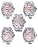 Diamond Mens Rolex Datejust Watch 16200 | 36MM | Pink Flower Diamond Dial | Oyster Band