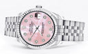Diamond Rolex Watch | Fluted Bezel | 31MM | Pink Mother of Pearl Diamond Dial | Jubilee Band