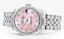 Diamond Rolex Watch | Diamond Bezel | 31MM | Pink Mother of Pearl Diamond Dial | Jubilee Band
