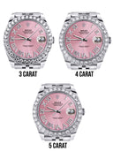 Rolex Datejust II Watch | 41 MM | Custom Pink Roman Diamond Dial | Jubilee Band
