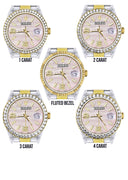 Gold & Steel Rolex Datejust Watch 16233 for Men | 36Mm | Custom Diamond Pink Dial | Oyster Band