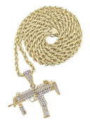 10K Yellow Gold Chain & Cz Pharaoh Pendant | Appx. 15.6 Grams