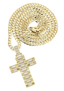 10K Yellow Gold Chain & Cz Cross Pendant | Appx. 17.3 Grams