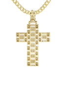 10K Yellow Gold Chain & Cz Cross Pendant | Appx. 17.3 Grams