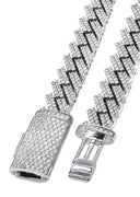 Iced Out Diamond Prong Cuban Link White Gold Chain