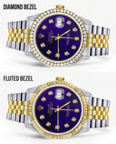 Diamond Gold Rolex Watch For Men 16233 | 36Mm | Royal Blue Dial | Jubilee Band
