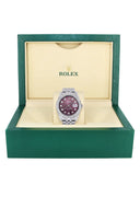 Iced Out Rolex Datejust 36 MM | Stainless Steel | 16.5 Carats of Diamonds | Purple Diamond Dial | Jubilee Band | Model 116200