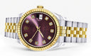 Diamond Gold Rolex Watch | Fluted Bezel | 31MM | Purple Diamond Dial | Jubilee Band
