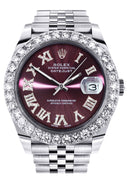 Rolex Datejust II Watch | 41 MM | Custom Purple Roman Diamond Dial | Jubilee Band