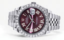 Rolex Datejust II Watch | 41 MM | Custom Purple Roman Diamond Dial | Jubilee Band