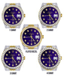 Diamond Gold Rolex Watch For Men 16233 | 36Mm | Royal Blue Dial | Jubilee Band