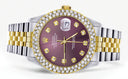 Diamond Gold Rolex Watch For Women 16233 | 36Mm | Custom Purple Dial | Two Row 4.25 Carat Bezel | Jubilee Band