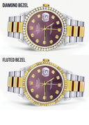 Diamond Rolex Datejust Watch for Men 16233 | 36Mm | Purple Dial | Oyster Band