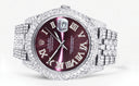 Diamond Iced Out Rolex Datejust 41 | 25 Carats Of Diamonds | Custom Purple Dial | Two Row | Jubilee Band