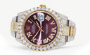Diamond Iced Out Rolex Datejust 41 | 25 Carats Of Diamonds | Custom Purple Dial | Two Tone | Oyster Band