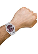 Diamond Iced Out Rolex Datejust 41 | 25 Carats Of Diamonds | Custom Purple Dial | Two Row | Jubilee Band