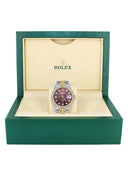 Diamond Gold Rolex Watch For Men 16233 | 36Mm | Custom Purple Dial | Two Row 4.25 Carat Bezel | Jubilee Band