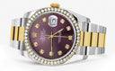 New Style | Diamond Gold Rolex Watch For Men | 36Mm | Purple Dial | Oyster Band