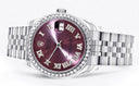 Diamond Rolex Watch | Diamond Bezel | 31MM | Purple Roman Diamond Dial | Jubilee Band